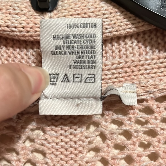 American Rag Short Sleeve Cardigan - Light Pink - Size S/M - 100% Cotton - Picture 3 of 8